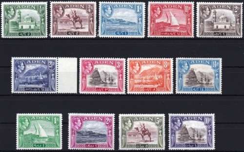 ADEN - 1939 - KGVI - FULL COMPLETE DEFINITIVE SET - LIGHTLY MOUNTED - SG16-27 - CV = R 2,150.00