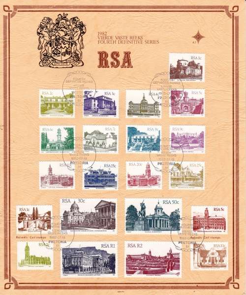 RSA - 4th DEFINITIVE - FULL SET ON FIRST DAY CARD - 10 CARDS - BID PER CARD FOR ALL 10