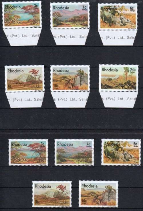 RHODESIA - 1977 - FULL SET WITH IMPRINTS + SINGLES + FD COVER - SACC306-311 - VIEW BELOW