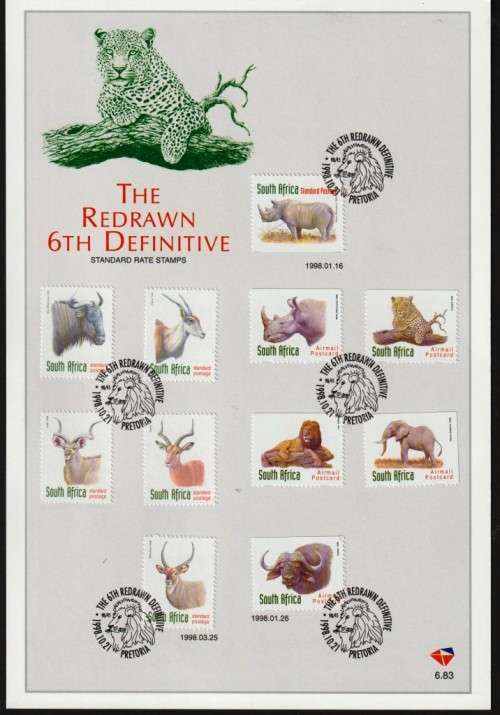 RSA -1998 REDRAWN 6th DEFINITIVE - BOTH FD SHEETS - 6.83 and 6.84 - CAT VALUE  R 560.00 - VIEW BELOW