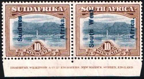 S.W.A. - 1926 - 10 SHILLINGS - `INSCRIPTION PAIR`- VERY SCARCE - UNM!! - SACC 80 - CV  R 9,000.00