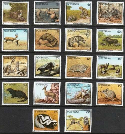 BOTSWANA - 1992 - COMPLETE SET - UNMOUNTED MINT - BEAUTIFUL ANIMALS - SG 738-755 - CV  R 665.00