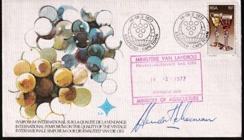 RSA - 1977 - WINE SYMPOSIUM - 2 COMPLETE SHEETS + FD AUTOGRAPHED COVER - PLEASE READ BELOW (X)