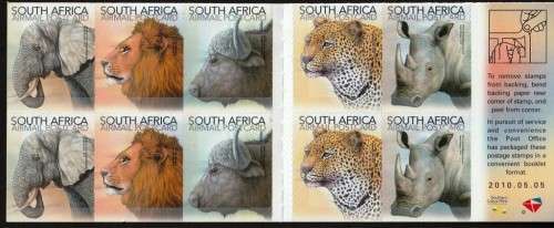 RSA - 2017 - THE BIG FIVE - AIRMAIL POSCARD STAMPS - BOOKLET - SACC 2302 - CV  R 240.00