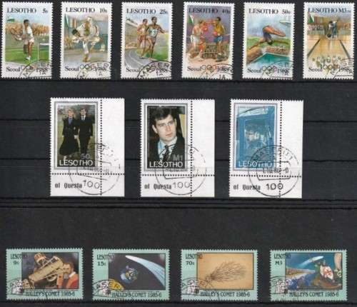 LESOTHO - 5 X FINE USED SETS - CAT VALUE  R 530.00 - 2 CARDS - SO VIEW BELOW (X)