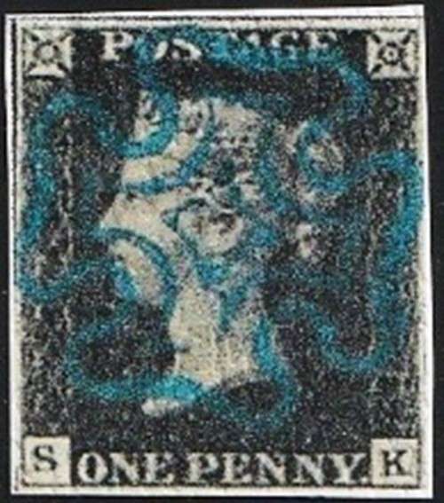 GB - 1840 - QUEEN VIC PENNY BLACK WITH VIOLET MALTESE CROSS - YOU MUST READ BELOW
