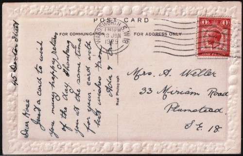 GB - 1929 - BEAUTIFUL - KGV - POSTCARD - VIEW BELOW - (X)