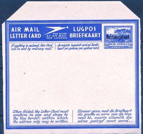 SA UNION STATIONERY (Bechuanaland Overprint) - SUPERB MINT - AIRMAIL LETTER CARD !!!
