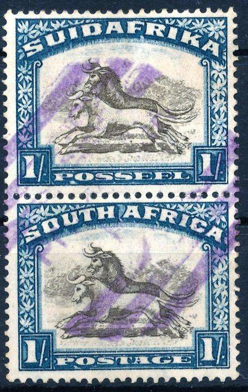 SA UNION - 1/- PAIR - ROTOS - UNHYPHENATED - FINE USED - View Below