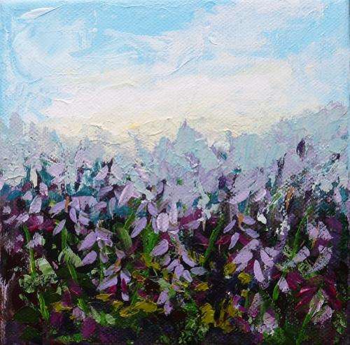 Special !!! Bids start with R1.00 !!! Acrylic Painting by Joy Clark ( Lavender)
