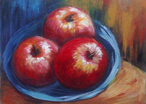 SPECIAL : Bidding starts with R1.00!!!! Acrylic Painting by Joy Clark "Apples"