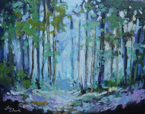 Wednesday Special !!!  Ready to Hang Acrylic Painting by Joy Clark "Forest"