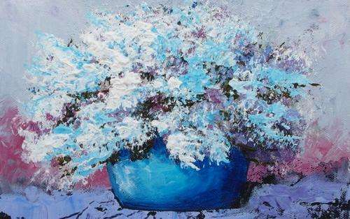 Special...!!! "Just Flowers" Acrylic Painting by Joy Clark 16 x 24cm
