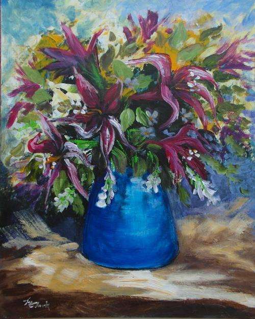 Special...! Acrylic painting by Joy Clark "Mixed Bouquet" 41 x 51 cm
