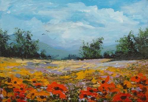 Crazy Wednesday Special... "Namaqualand" Acrylic Painting 30cm x 21cm
