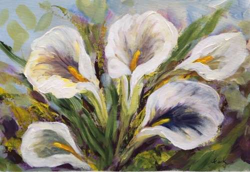 "Arums" Original Painting by S.A. Artist, Joy Clark