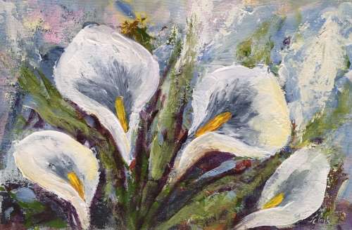 "Arums" Original Painting by S.A. Artist, Joy Clark