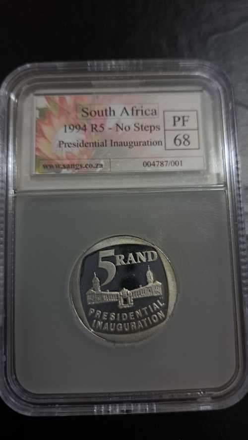 2 X 1994 R5 INOGURATION COINS PF67 SND PF68 GRADED