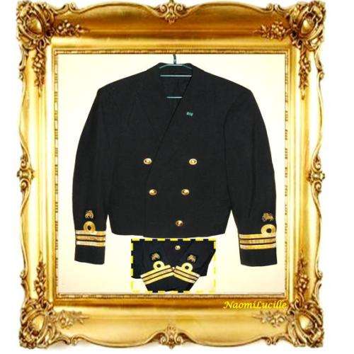 SA NAVY MESS DRESS JACKET WITH COMMANDER RANK WITH TEN YEARS GOOD SERVICE RIBBON & BUTTONS