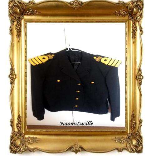 MILITARY: SA NAVY BUNNY JACKET WITH BRASS BUTTONS AND CAPTAIN'S (SAN) EPAULLETTES [SADF]
