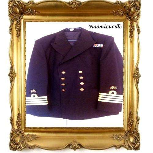 PRE 1994 MILITARY: SA NAVY JACKET - OFFICE AND CEREMONIAL WEAR - FLAG CAPTAIN [SADF] MEDAL RIBBONS..