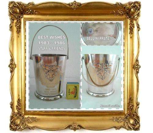 BEAUTIFUL BELLINI PRATA 90 SILVERPLATED ICE BUCKET RECEIVED BY OFFICER OF THE SA NAVY 1988