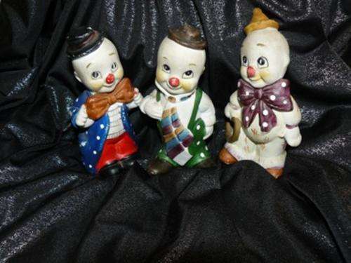*TOO CUTE FOR WORDS-THE TRIO-HANDPAINTED DADDY CLOWNS, PLUSS +++ CUTIE FREEBIE SEE PICS!!
