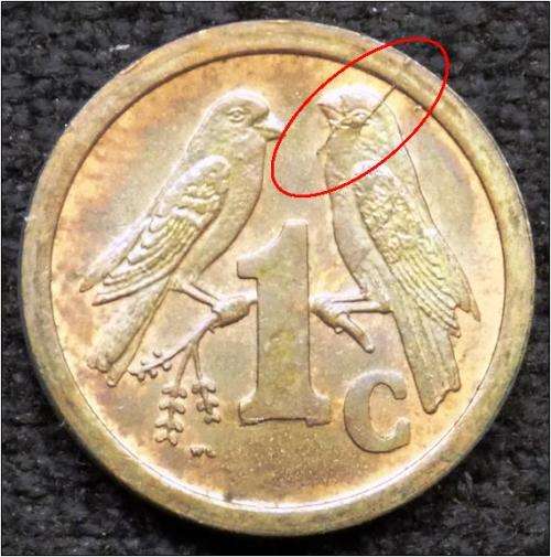 ERROR COIN - Cracked die - 1c - One cent - 1990