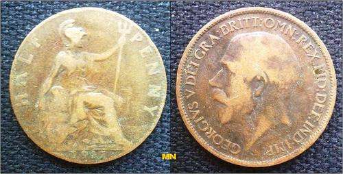 1917 half penny. (old English)