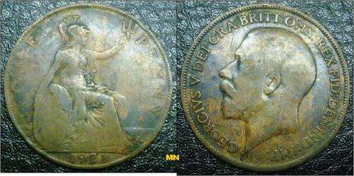 1921 English one penny