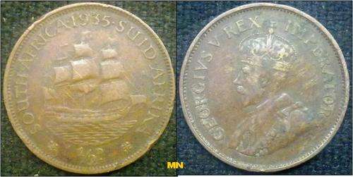 1935 SAU 1/2D. Half penny. ( F - grade. use as filler)