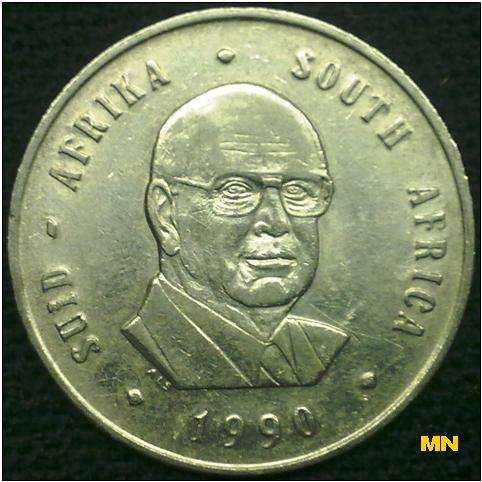 P.W.Botha - One rand - R1 - 1990 (nickel)