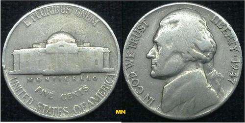 USA - Five cents - 1947