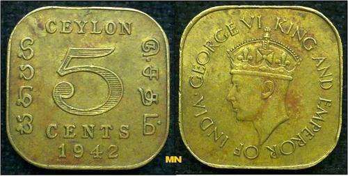 Ceylon - 5 cents - 1942