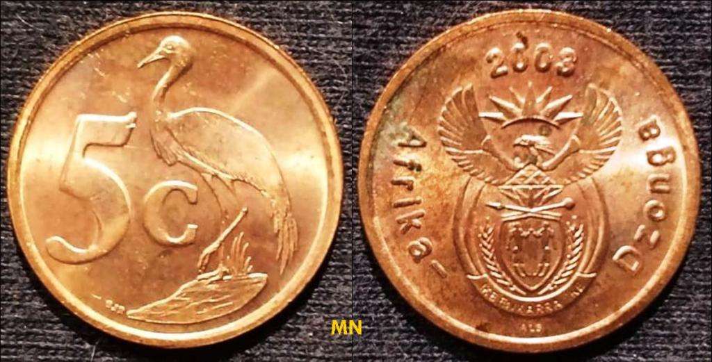 South Africa 5 Cents Afrika-Dzonga - 2003