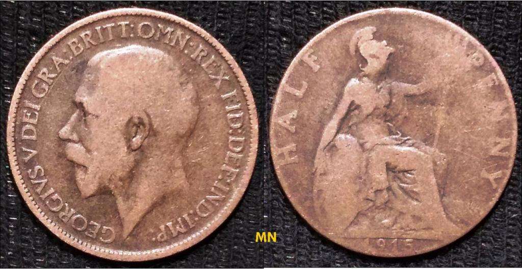 United Kingdom ½ Penny - George V 1st portrait - 1915