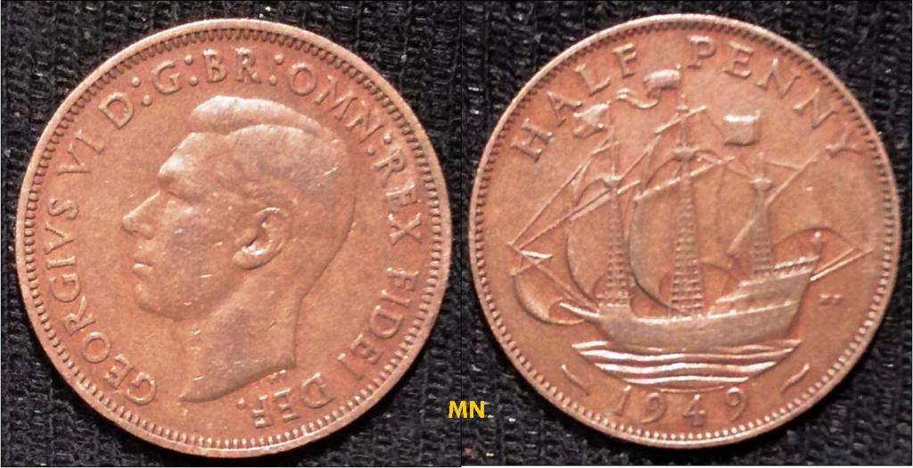 United Kingdom ½ Penny - George VI without `IND:IMP` - 1949