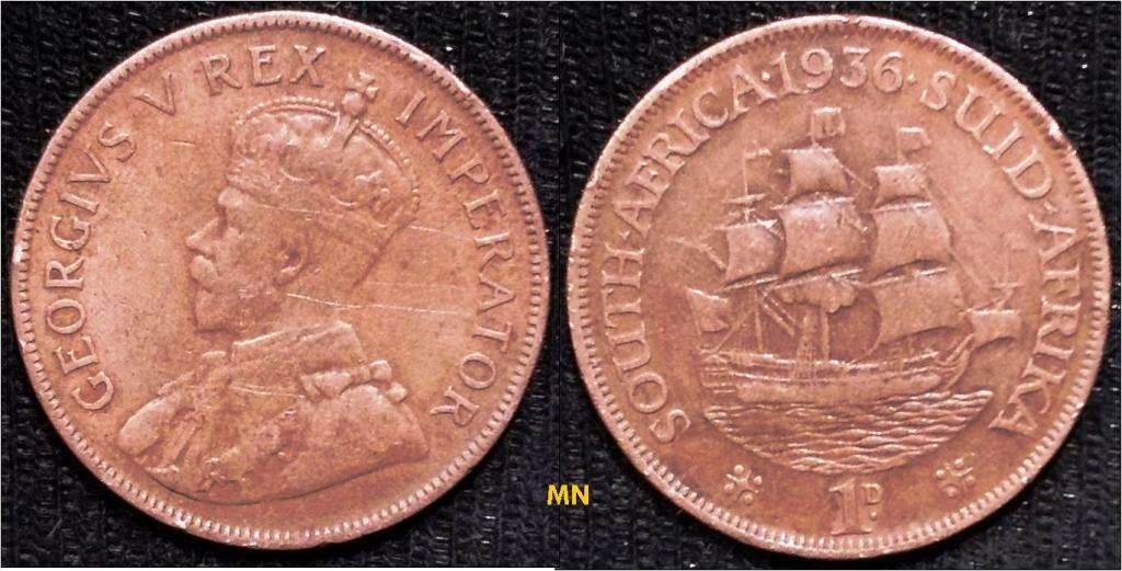 South Africa 1 Penny George V 1D - 1936