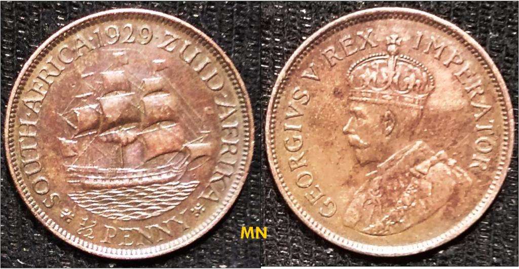 South Africa ½ Penny - George V ½ Penny - 1929 (Only 272095 minted)