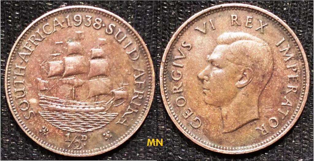 South Africa ½ Penny - George VI - 1938 (only 559688 minted)