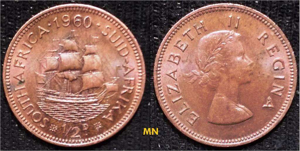 South Africa ½ Penny - Elizabeth II 1st portrait - 1960