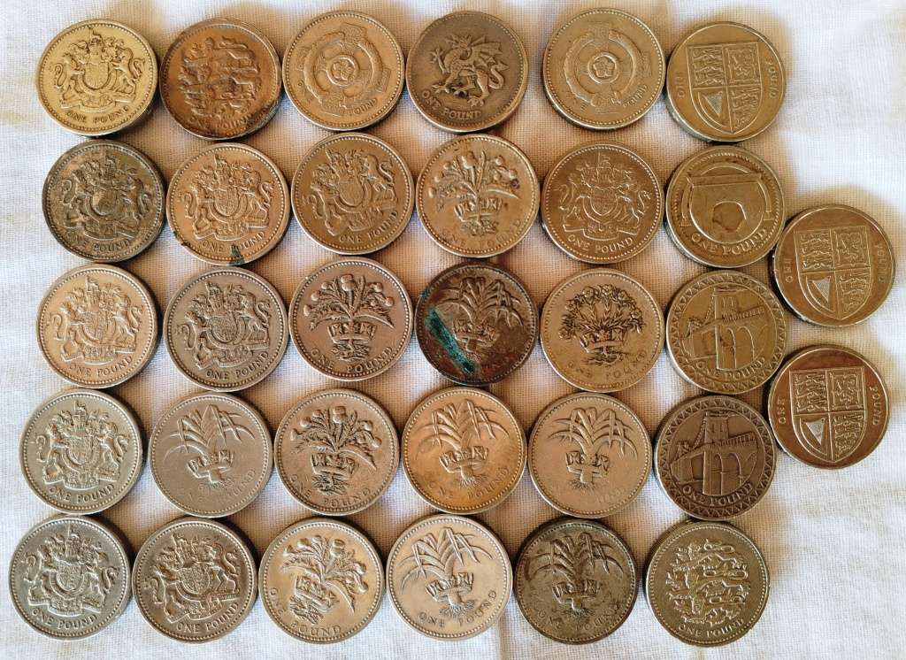 Britania / Great Britain coin lot in album (now minus the bronze pennies)