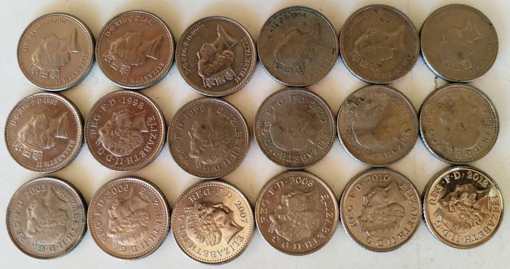 Britania / Great Britain coin lot in album (now minus the bronze pennies)