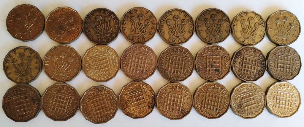 Britania / Great Britain coin lot in album (now minus the bronze pennies)