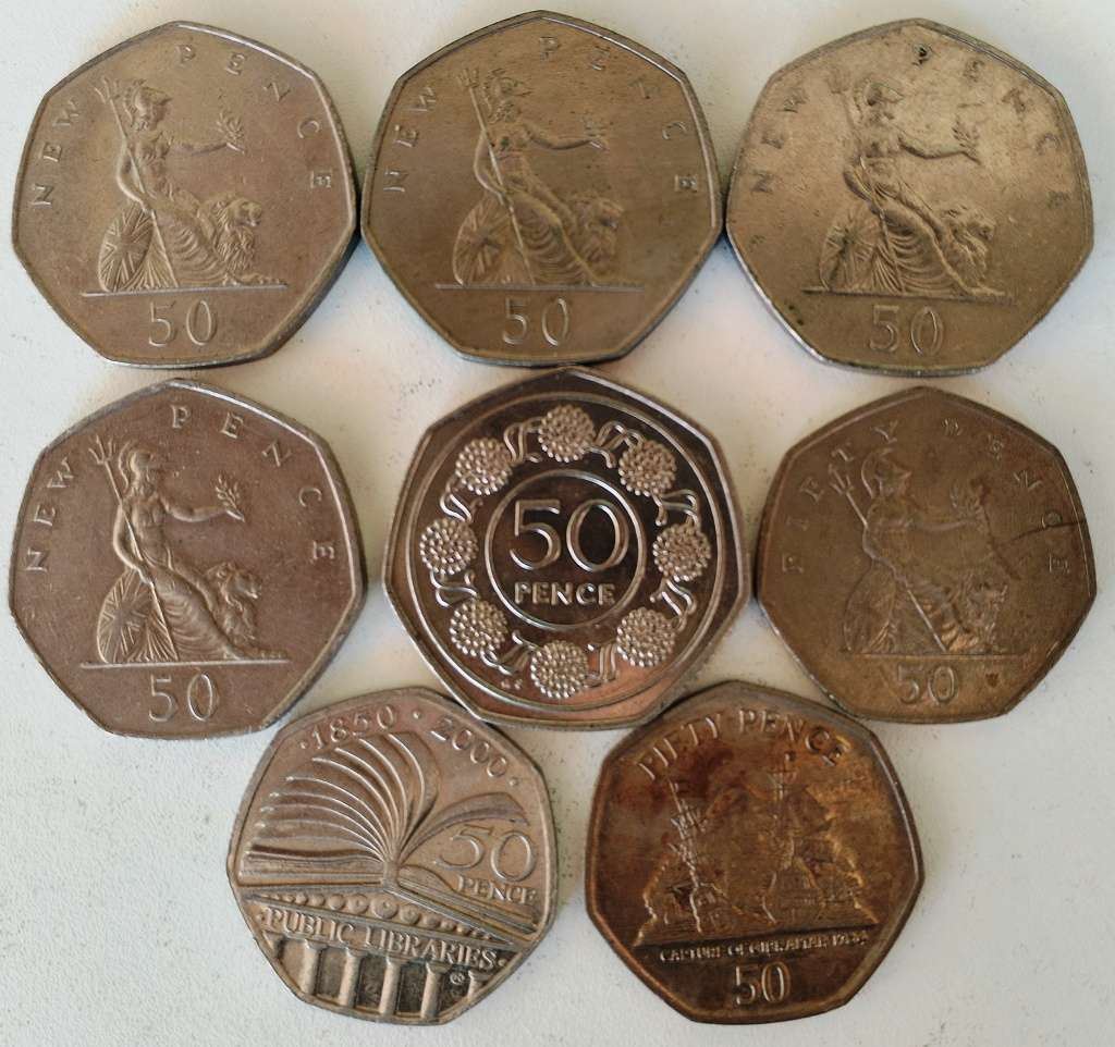 Britania / Great Britain coin lot in album (now minus the bronze pennies)