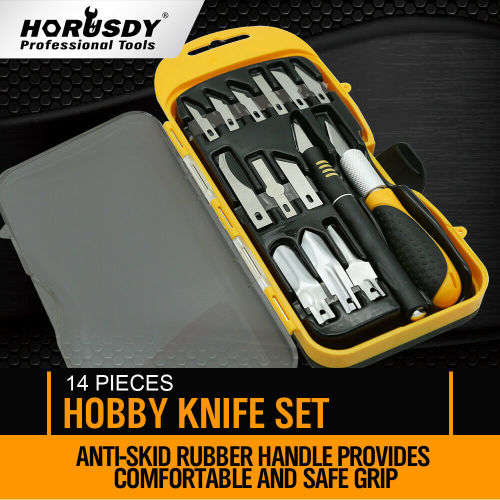 14Pc Hobby Knife Kit Modelling Penknife Blade Set Sharp Art Cutting Craft Knives