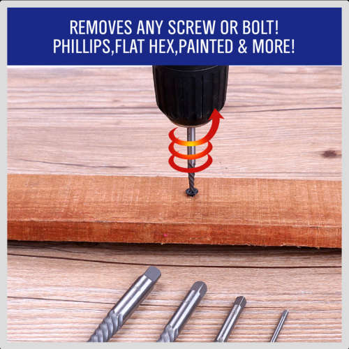 10pcs Easy Out Screw Extractor Set Matched Left Hand Drill Bits Broken Bolt New