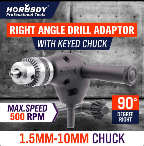Right Angle Drill Attachment 90 Degree Handle Adaptor with keyed Chuck