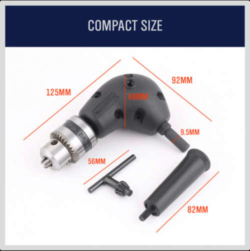 Right Angle Drill Attachment 90 Degree Handle Adaptor with keyed Chuck
