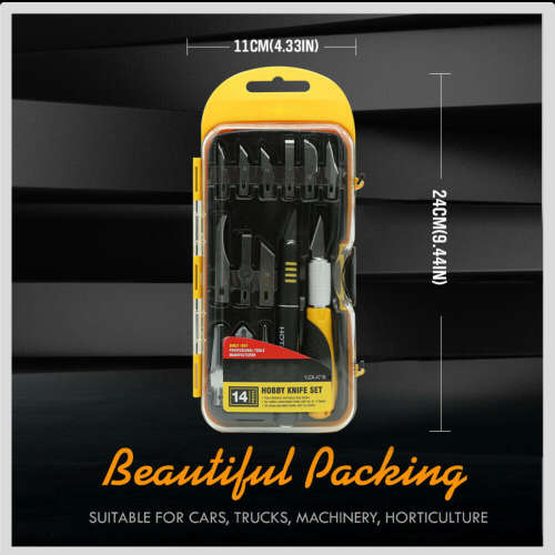 14Pc Hobby Knife Kit Modelling Penknife Blade Set Sharp Art Cutting Craft Knives